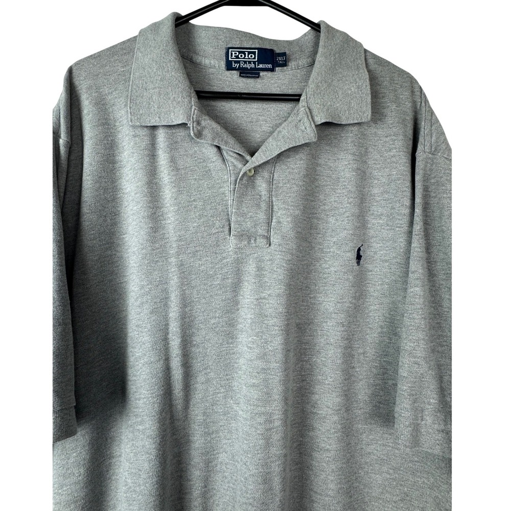 Polo Ralph Lauren Men's Gray Polo Shirt‎ 2XLT Tall Short Sleeve Embroidered Pony - Picture 3 of 8